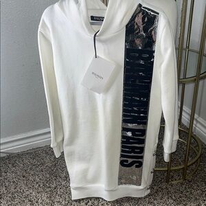 Balmain Women's White Cowl Neck Sweater